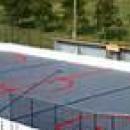 Boundary netting for a street hockey/roller rink.